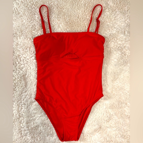 VYB Fire Red Women's One Piece Swimsuit - Picture 2 of 13